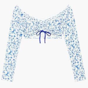 Savage Fenty Plush Velvet Long-Sleeve Sleep Crop Top